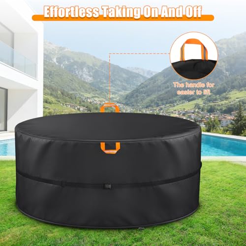 Round Protective Cover for Hot Tub, 4-6 People, Oxford 420D, Inflatable Spa Cover for Rounds, UV Resistant and Waterproof for Outdoor Spa (220 x 72 cm (6 People))