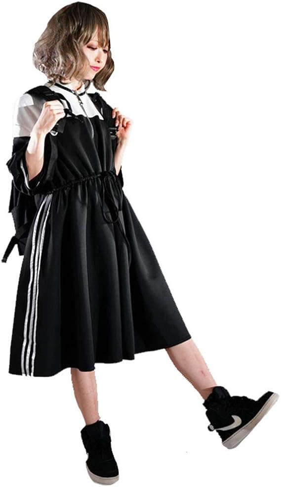 Amazon Co Jp Favoriteオリジナル ゆったりジャージワンピース ブラック Iro Iro 服 ファッション小物