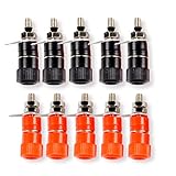DCFun Insulated Terminal Binding Post Power Speaker Amplifier Banana Plug Jack Socket - 5 Pair