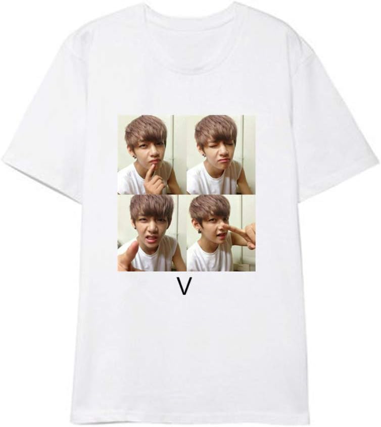 APHT Unisex Bangtan Boys Summer T-Shirt Cute Funny Avatar Printed Top Meme Funny Army BTS T-Shirt Kpop Hip Pop Casual Tees
