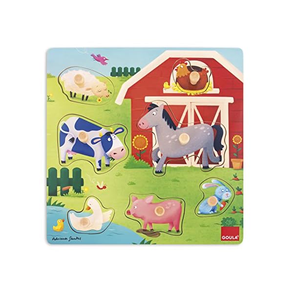 Jumbo Spiele D53040 Holzpuzzle Tiermütter und -kinder auf dem Bauernhof – Bild 3