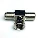 Cess F-Type Connector Male to 2 Female Splitter Adapter - F Male to F 2-Female (2 Pack)