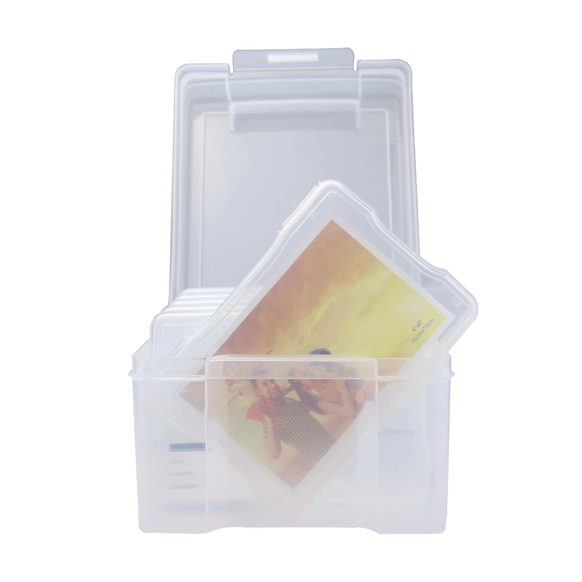 6x4 Photo Storage Box – Holds 600 Photos with 6 Inner Cases | Clear Plastic Storage Organiser for Photos, Seeds, Crafts, Office & Cables | Pukkr