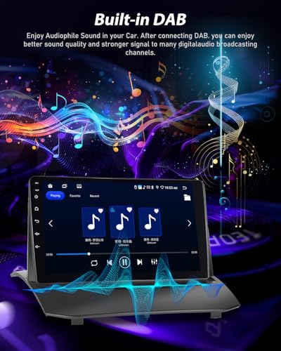 NHOPEEW 8 Core 6+128G Android Car Radio for Ford Fiesta 2009-2017 with Wireless Carplay and Android Car DSP Wifi GPS Steering Wheel Controls 360 Panoramic View