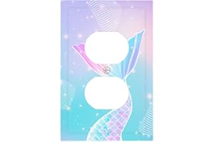 ShinyLuck Mermaid 1 Gang Electrical Duplex Outlet Covers Light Switch Cover Kids Decorative for Nursery Boys Girls Teens Toddlers Room Decor Bedroom Bathroom Playroom 5"x3", WALLPLATE-3321