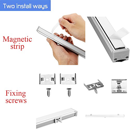 Closet Light, SOLMORE Wireless Under Cabinet Lights, Motion Sensor 32LED Night Light Bar USB Rechargeable Safe Lights Dual Colors White and Warm White for Wardrobe Stairway Hallway Emergency Garage - Thumbnail 4