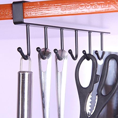 Black Kitchen Closet Door Hangers Clips Utility Cup Hooks Decorative Shower Metal Hanging Hooks White Iron Rack Bath Towel Ornament Wall for banana Spring Women Simple Joist Hanger Organizer (Black)