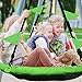 PACEARTH 40 Inch Saucer Tree Swing Flying 660lb Weight Capacity 2 Added Hanging Straps Adjustable Multi-Strand Ropes Colorful Safe and Durable Swing Seat for Children-Green