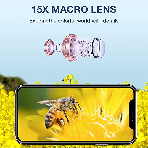 OURRY Selfie Light Phone Camera Lens 15X Macro Lens, 4K HD 120° Wide Angle Lens, Fill Light [5-Light Mode][15-Level Brightness][32 LED] Compatible with Phone, Tablet, for Video/Photo/Makeup (Pink) - Thumbnail 3