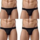 Adorneve Men's Briefs 1 or 4 Pack Soft Bulge Bikini Sexy Underwear (XX-Large, 4-pack Black)