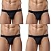 Adorneve Men's Briefs 1 or 4 Pack Soft Bulge Bikini Sexy Underwear (XX-Large, 4-pack Black)