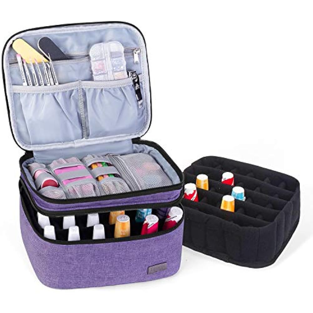 Luxja Nail Polish Carrying Case Holds 20 Bottles (15ml 0.5 Fl.oz