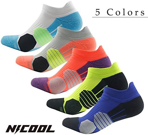 Low Cut Running Socks, NIcool Men's Tab Performance Athletic Outdoor Dri-Fit Socks