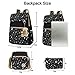 ABage Canvas School Backpack Set 3 Pieces Patterned Bookbag with Pencil Case for Girls and Boys, Black