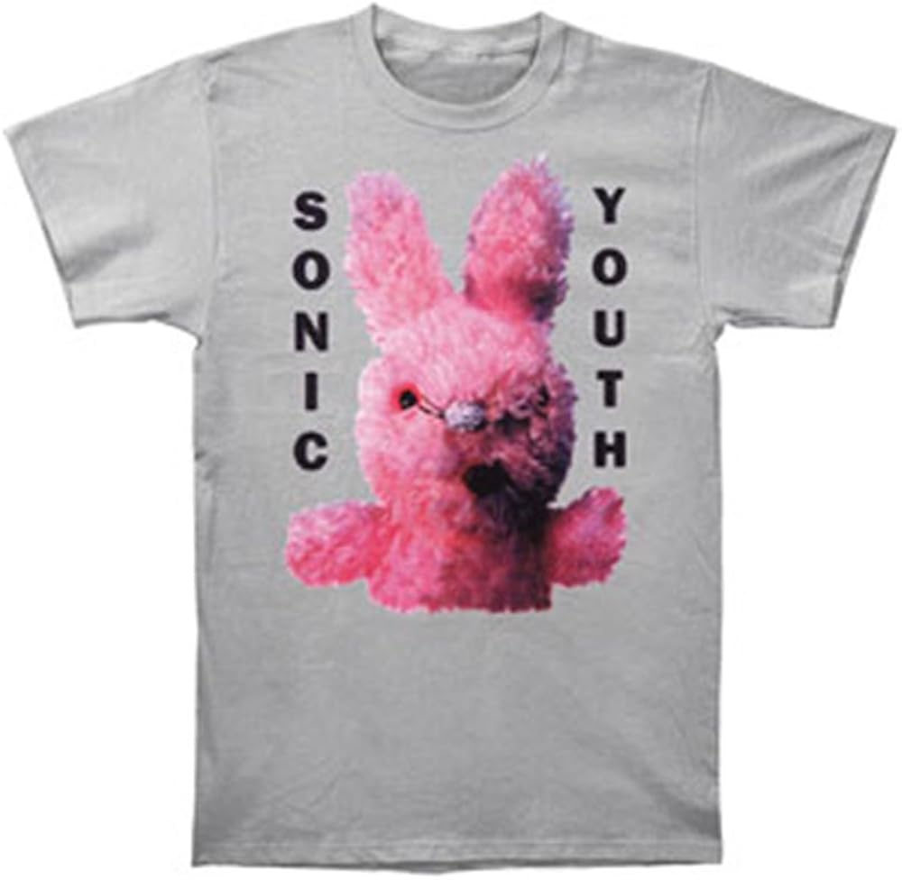Sonic Youth Mens Dirty Bunny Tshirt Silver Minaze