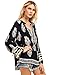 Floerns Women's Boho Mexican Print Loose Casual Long Sleeve Tunic Top Blouse