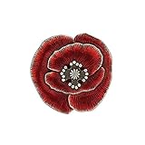 Danforth - Remembrance Poppy Brooch Pin - Red - 1 3/4 Inch - Pewter - Made in USA