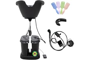 Dompel Portable Shampoo Bowl, Ergonomic and Deep Portable Wash Bowl for Hairstylist and Handicap & Disabled, Seniors, Home Services, Steel Structure, Hair Washing Basin. (Dual-Basin)