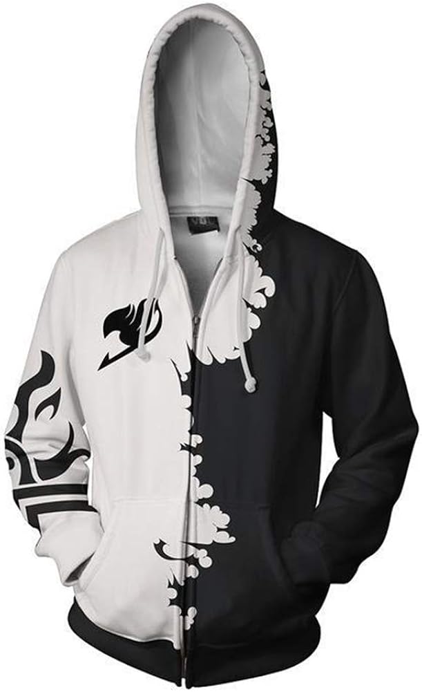 Yakogy Anime 3D Printed Hoodies Cartoon Zipper Hoodie Adult Cosplay Hooded Jacket