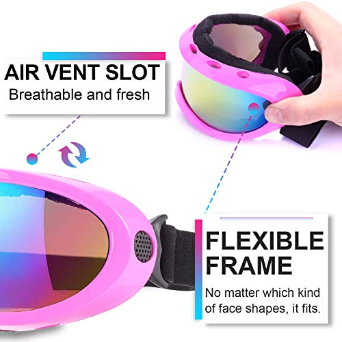 Rngeo Ski Goggles, Pack of 2, Snowboard Goggles for Kids, Boys & Girls, Youth, Men & Women, with UV 400 Protection, Wind Resistance, Anti-Glare Lenses, 2018 New Edition