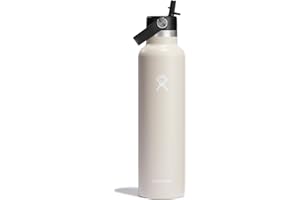 Hydro Flask Water Bottle - Insulated Stainless Steel - Straw Lid, Non Spill, Leakproof 24 Oz Oat Tan