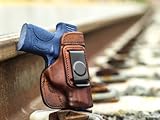 OUTBAGS LOB3S-SHIELD Brown Genuine Leather IWB Conceal Carry Gun Holster for Smith & Wesson M&P SHIELD 9mm / 40 S&W. Handcrafted in USA.