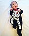 Newborn Infant Baby Boy Girl Warm Tie+Skull Romper Jumpsuit Outfits Clothes (0-6 Months)