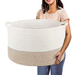 R RUNKA Extra Large Cotton Rope Basket 22" x