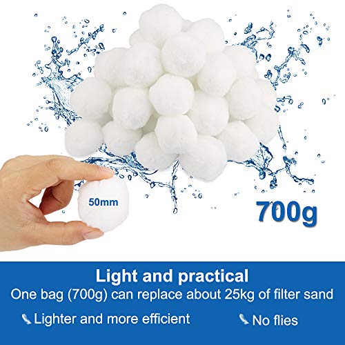 Vivibel Filterbälle für Sandfilteranlagen, 700g Pool Filterbälle, Kann 25 kg Filtersand Ersetzen, Sandfilteranlage Filterballs Geeignet für Pool Filter Schwimmbad Filteranlage, Poolreinigung Zubehör.