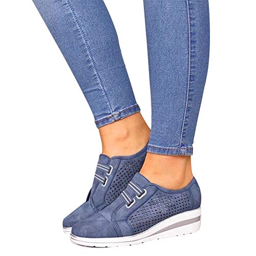 2019 New High Heeld Wedge Sneakers Women's Outdoor Sneakers Fashion Casual Hollow Fashion Casual for - //medicalbooks.filipinodoctors.org