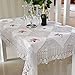 Fashion 100% Handmade Crochet Tablecloth Vintage Table Topper Floral Embroidered Table Cover Elegant Christmas Decorations Rectangle Tablecloth 54 By 72 Inch
