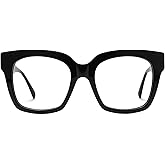 Zeelool Square Glasses Frames for Women, Acetate Eyeglasses Eyewear Frame with Clear Lens & Spring Hinges Willard ZJGA918675