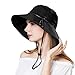 Womens Sun UV Protection Hats Cap Wide Brim Summer Garden Shade Hat Crushable Black Hat