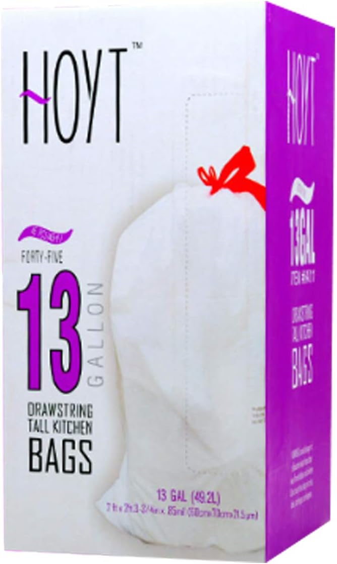 Hefty Ultra Strong Drawstring Trash Bags, Thickening Household Portable Drawstring Plastic Bag, Disposable Garbage Bags (White-45pcs)