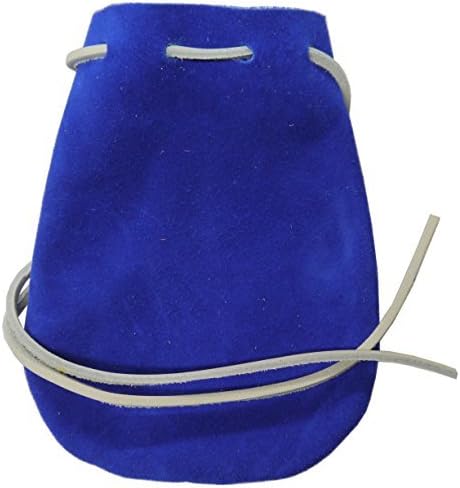 Royal Blue Suede Leather Dice/Marble Bag 6 x 4 1/2 by Leatherworks