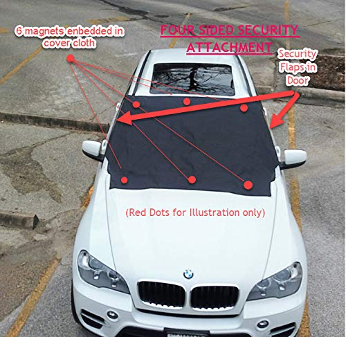 Windshield Cover for Ice, Snow, Pollen & Dust by Extreme Storm Protection - Fits Most Vehicle Windshields - Door Flap Security - Magnetic Edge Control - No More Scraping