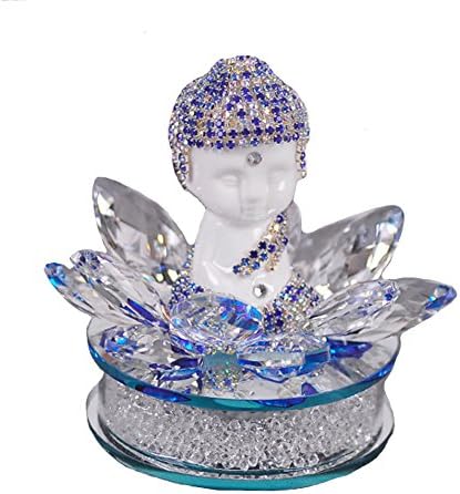 Luxury Handmade Diamond Car Ornaments Ceramic Crystal Peace Lotus Buddha Perfume Home Decoration