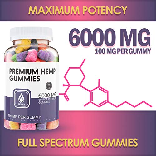 HempTotally Hemp Gummies 6000MG 100MG per Natural Fruit Gummy with