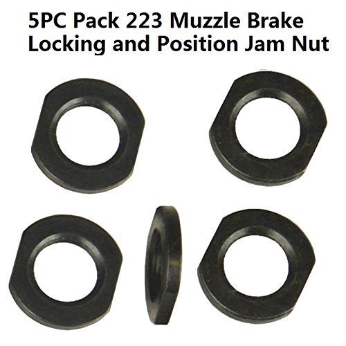 FieldSport 1/2x28 Thread Crush Washer Replacement Jam Nut Muzzle Brake Locking and Position Adjustement, All Steel, Black Steel, 5PC Pack
