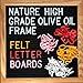 Black Felt Letter Board 10x10 inches. Changeable Letter Boards Include 680 White Yellow Red Pink Plastic Letters & Oak Frame with Olive Oil Applied