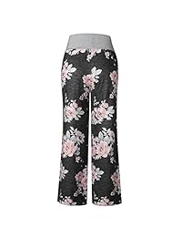 Famulily pantalones cortos anchos de tiro alto, acampanados, motivo floral, American Flag, para mujer