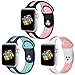 Haveda Sport Bands Compatible for Apple Watch 42mm/44mm, Breathable Silicone Replacement for Apple Watch, iWatch Series 4/3/2/1,Women Men Kids 42mm/44mm S/M Black/Pink, Blue/Teal, White/Pink