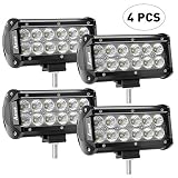 AAIWA LED Light Bar, 36W 7" Flood Off Road Lights 4 PCS 3600LM Driving Fog Lights LED Work Light for Truck Boat SUV ATV Jeep LED Lights, 2 Years Warranty