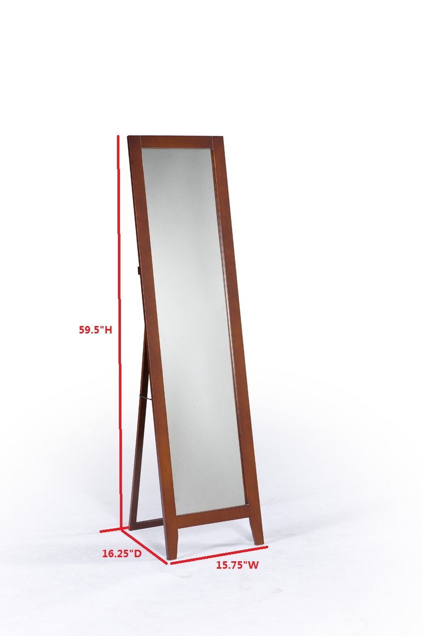 Kings Brand Brown Finish Wood Frame Floor Standing Mirror Mirrors Floor
