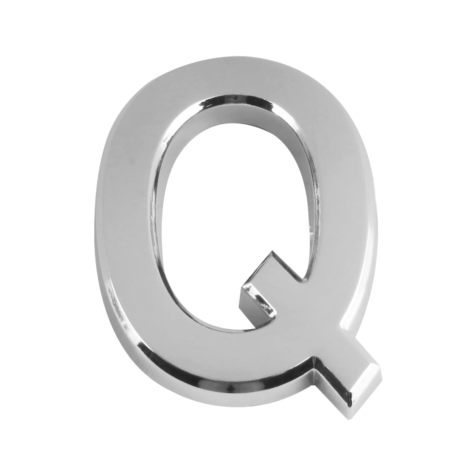 Larcele 1.96inch/5cm Self-Stick Modern House Number ABS Address Numbers Silver Mailbox Number 3 Pieces MPH-04(Letter Q)