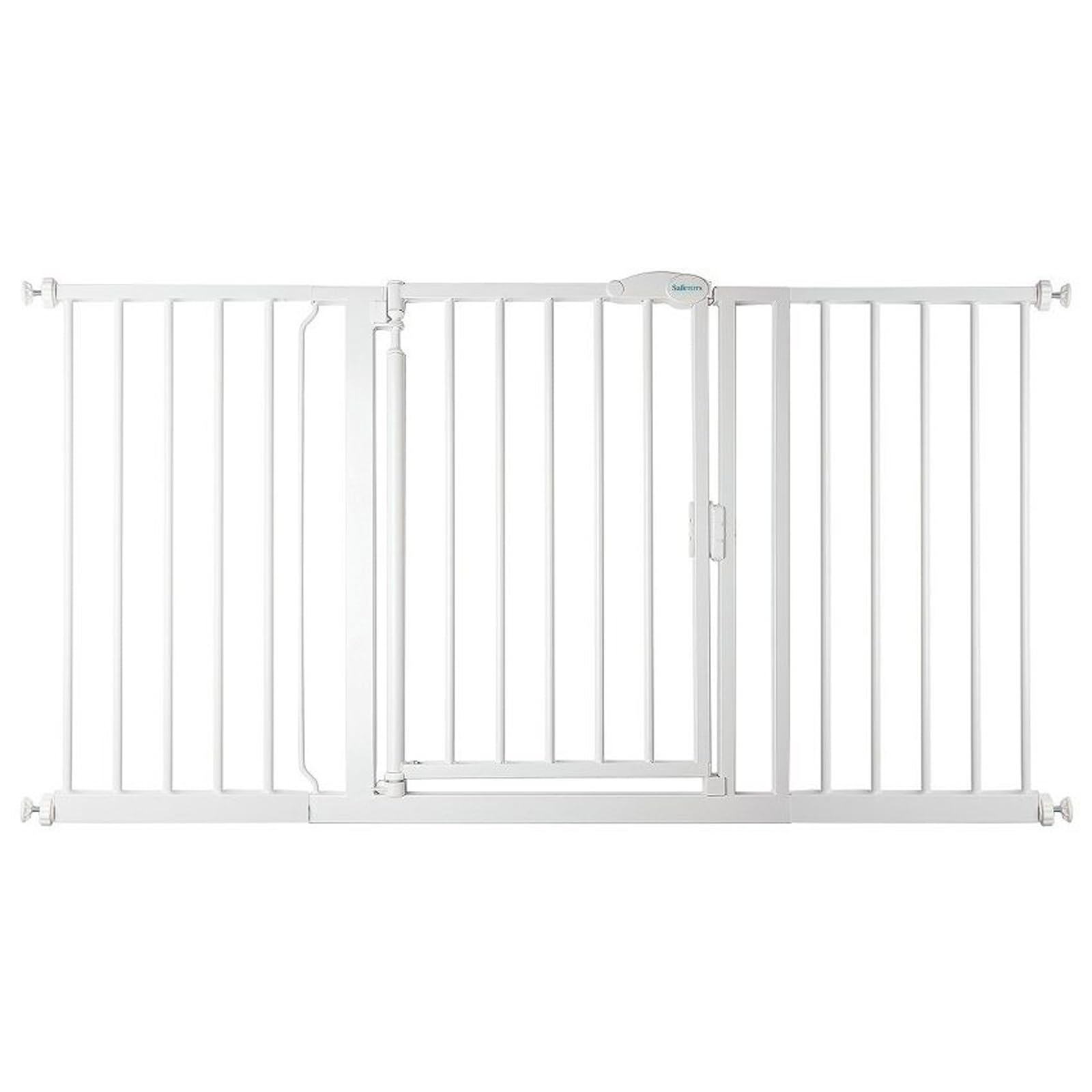Safetots Pressure Fit Self Closing Stair Gate, 147cm - 154cm, White, Auto Closing Baby Gate, Safety Barrier for Toddler, Easy Installation