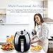 Air Fryer Electric 3.8QT XL Low Fat Fryer,Oil Free Air Fryer,Dishwasher Safe Auto Shut off & Timer Fry drawer 7-in-1 XL with 5-piece Accessory 1500W Watt Electric Deep Fryers Multi-function with Rapi