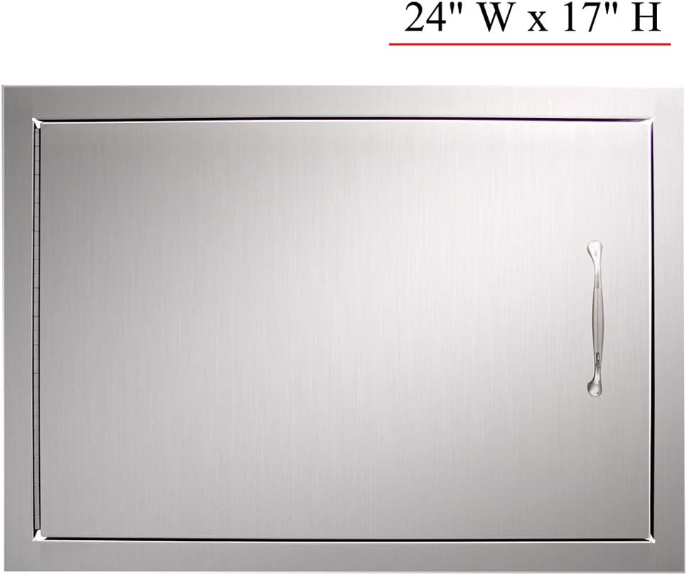 YXHARD Outdoor Kitchen Door, 304 Stainless Steel 24" Wx 17" H Single BBQ Access Door for Outdoor Summer Kitchen Grilling Station or Commercial BBQ Island