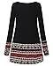 Cnfio Women's Cotton Knitted Patchwork Pocket Casual Loose Tunic Dress Black L