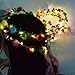 Homeleo 6-Pack Light Up Flower Crown for Christmas New Year Party, LED Rose Flower Light Up Tiara, Xmas Wreath Garland Headband, Halloween Fairy Make up Headdress